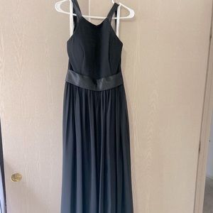 Black chiffon high neck tie with open back